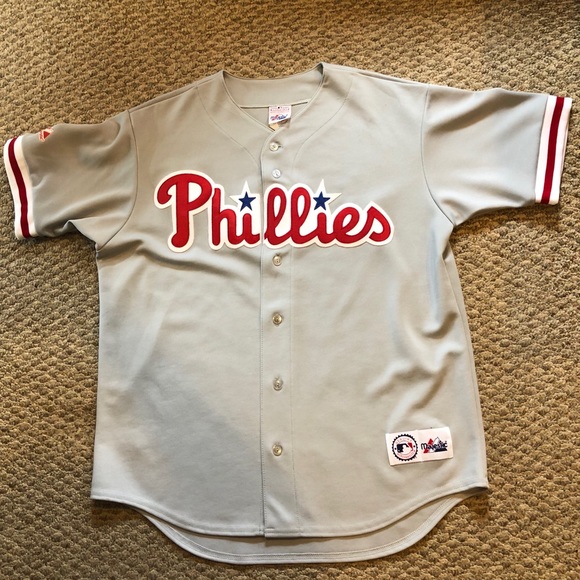 Men’s Phillies MLB Majestic Gray Road Jersey - Picture 6 of 6